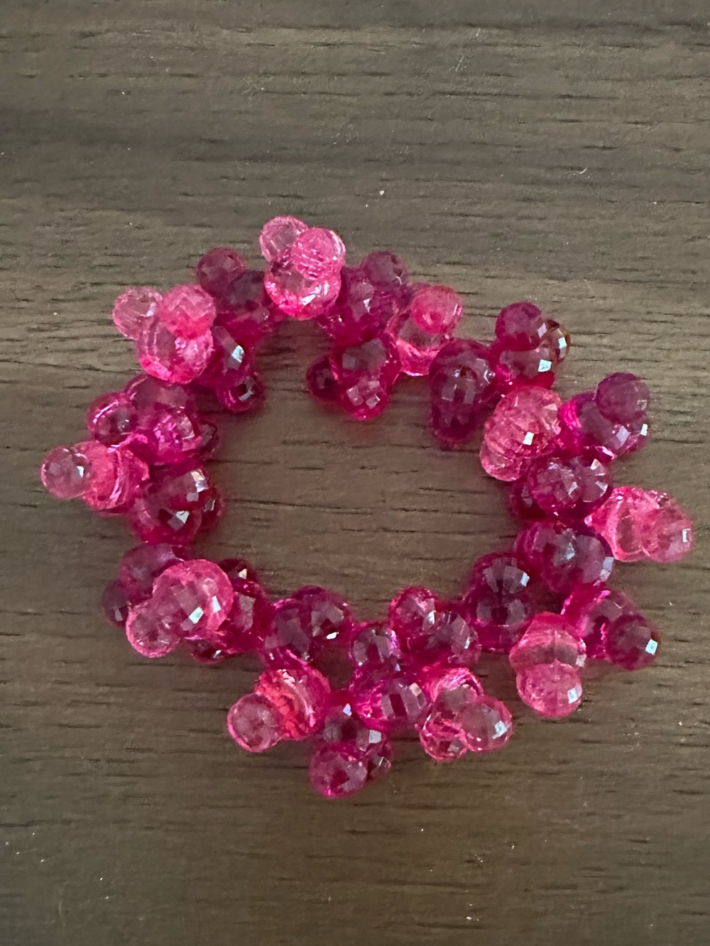 Disney Hot Pink Faceted Cluster Stretch Bracelet